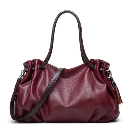 Women's Large Capacity Casual Handbag European American Style Fringed Pleated Fashion Accessory for Everyday Use