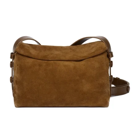 2026 Retro Suede Cowhide Square Bag for Women Fashionable Frosted Leather Woven Shoulder Crossbody Bag Casual Style