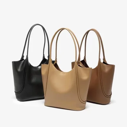 ANGENGRUI Women's Leather Tote Bag Autumn Winter 2025 Popular Design One Shoulder Portable Crossbody Commuter Bag