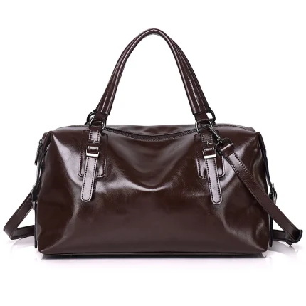 Vintage Oil Wax Leather Handbag For Women Large Capacity 3 Ways To Wear Shoulder Crossbody Bag Casual Daily Commute Tote