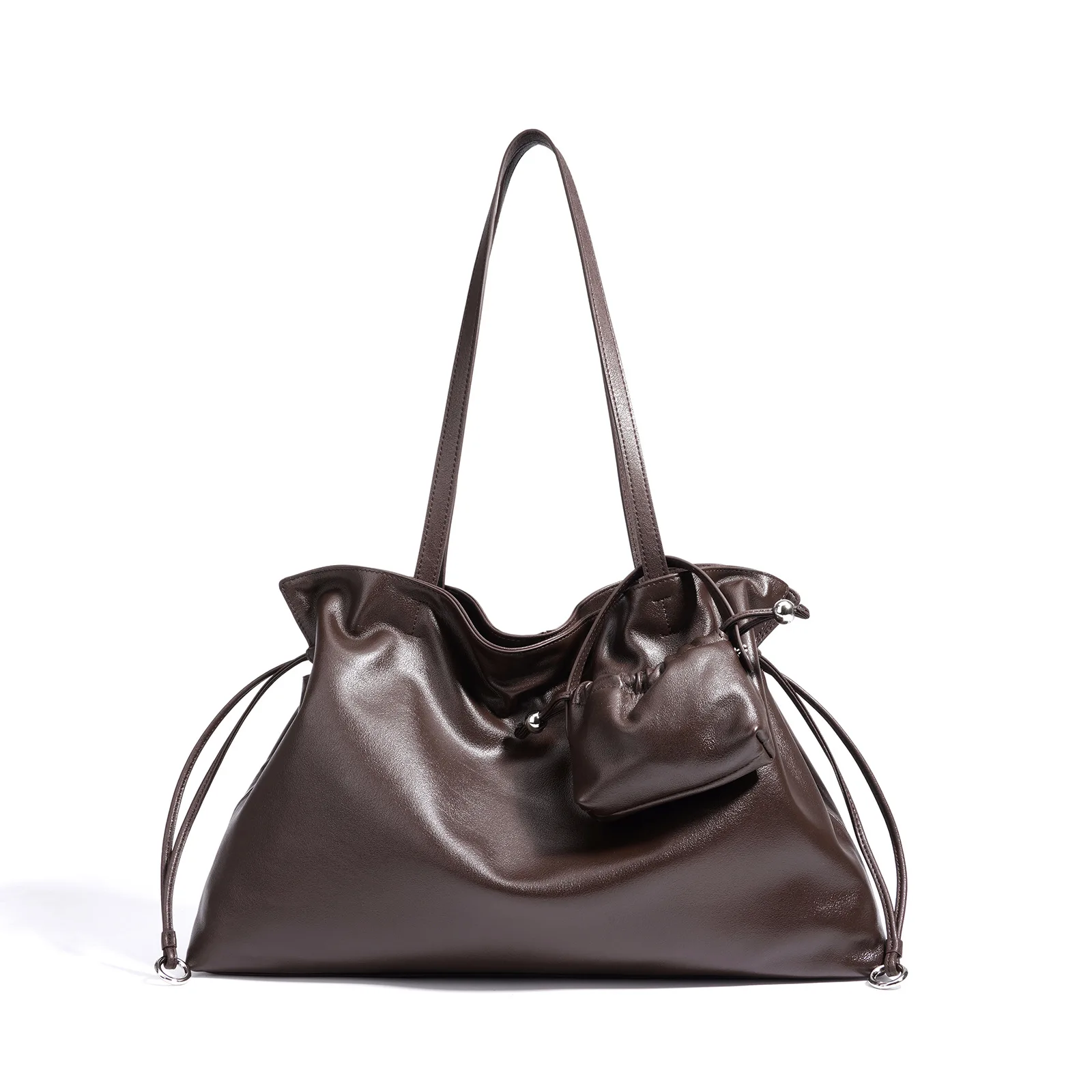 kf-Sc696d84d65e54b4693b55eb97d5bcdbeJ Women's Premium Top-Grain Cowhide Tote Bag with Mini Coin Purse Large Capacity Daily Commuter Shoulder Handbag - Image 1