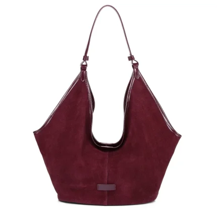 Genuine Leather Bag For Women, Autumn and Winter Frosted Suede Cowhide Large Capacity Tote Bag Fashionable Bucket Shoulder Bag