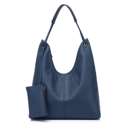Women's Genuine Leather Tote Bag Large Capacity Fashion Shoulder Bucket Bag with Small Coin Purse Included