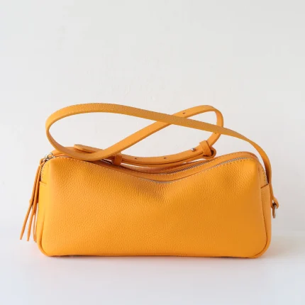 Women's Top-grain Cowhide Pillow Shoulder Bag Adjustable Strap Underarm Crossbody Bag For Work Casual